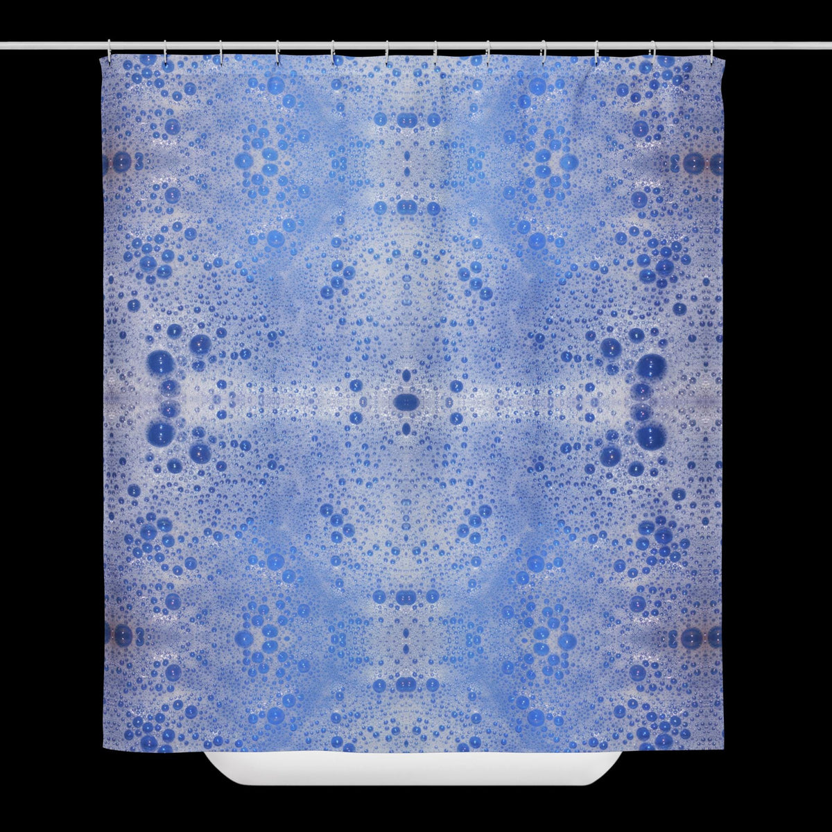Soap Bubbles Shower Curtain – Blue Background, Unique Bathroom Gift for Her