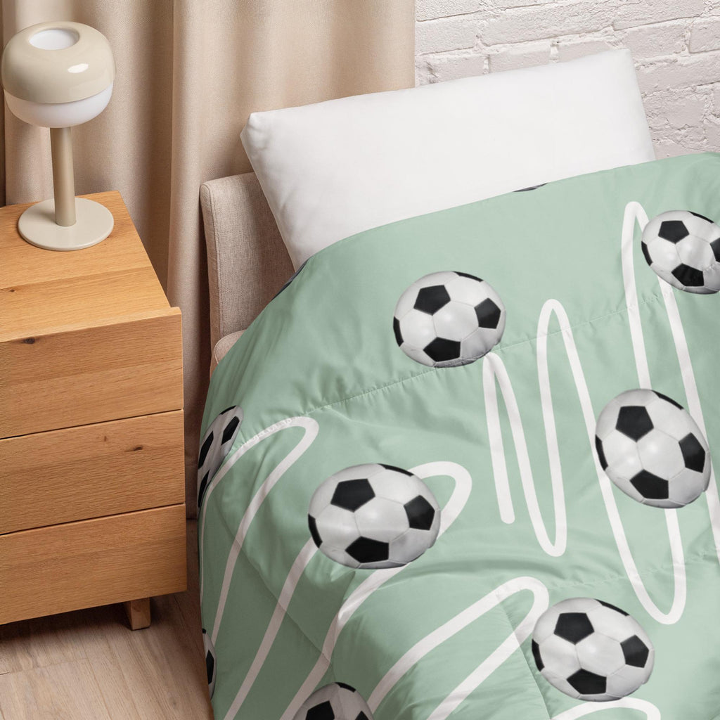 All-Over Soccer Ball Twin Size Comforter – Soccer Hero Gift