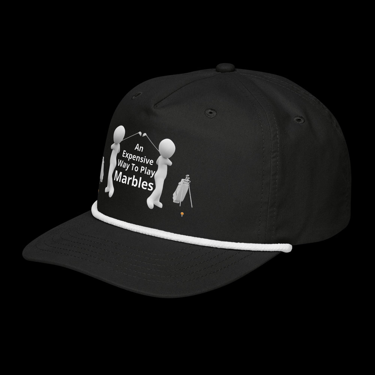 Golf Rope Cap – Black & White Contrast | Adjustable Snapback