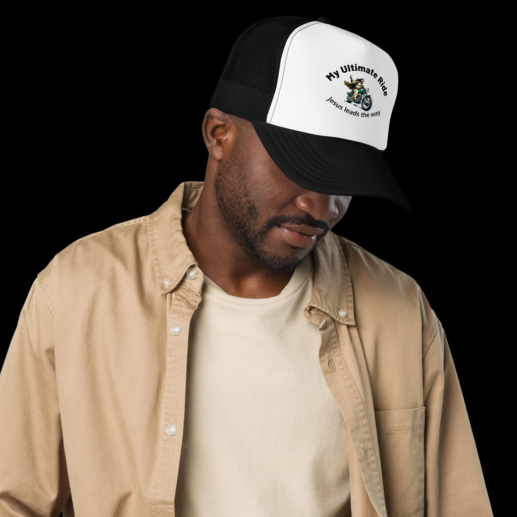 Jesus Motorcycle Foam Trucker Hat – Christian Biker Gift
