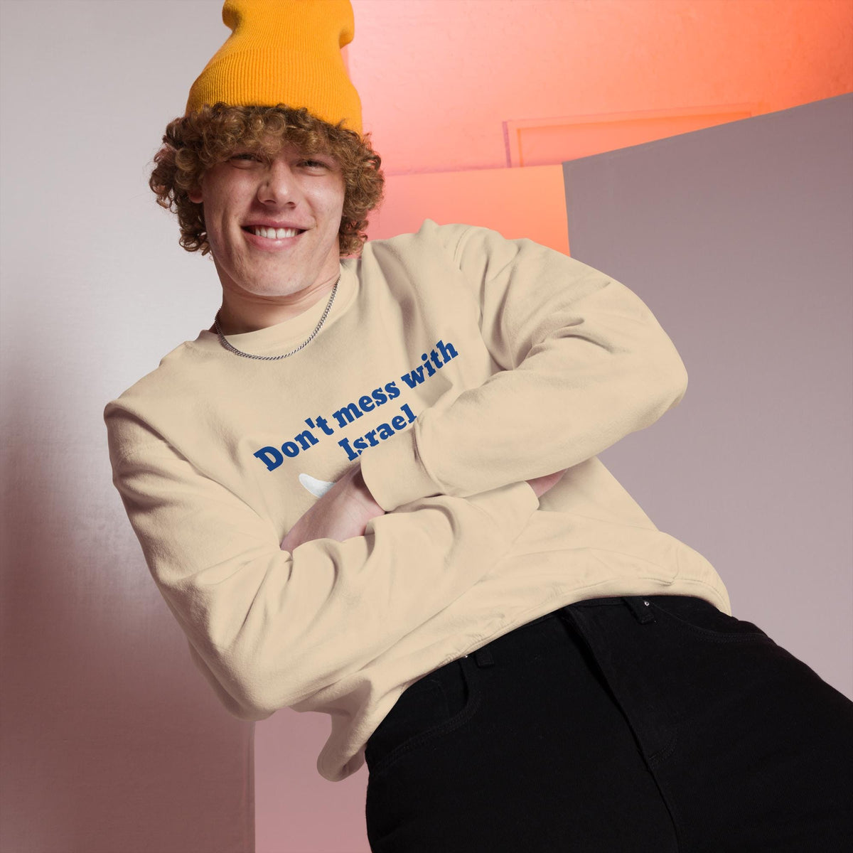 Don't Mess With Israel Unisex Sweatshirt: Star Of David, Flag Colors