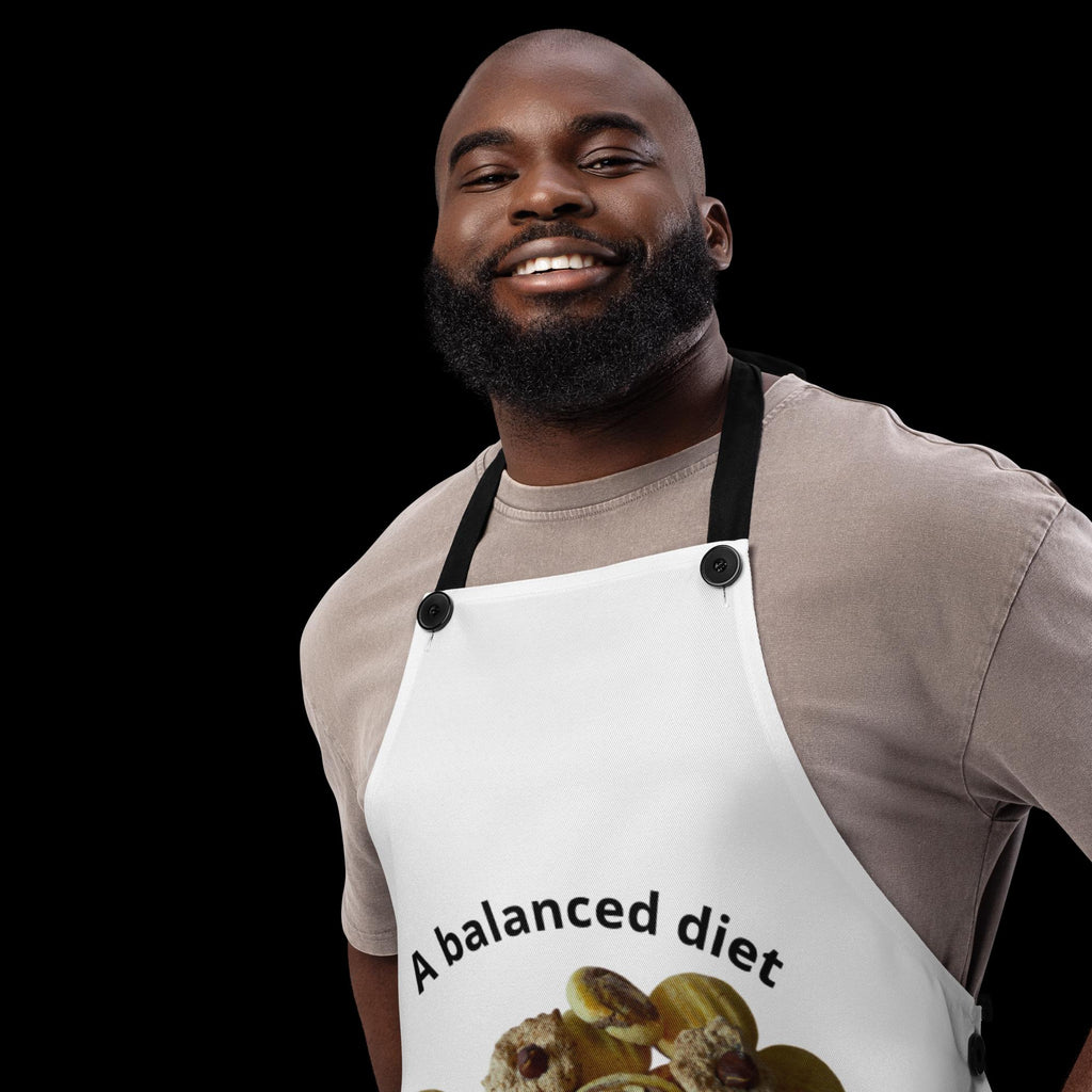 "A Balanced Diet: A Cookie in Each Hand" Apron | Funny Baking Gift