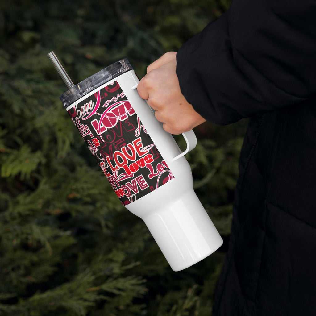 Love Words All-Over Print Travel Mug with Handle – 25 or 40 oz