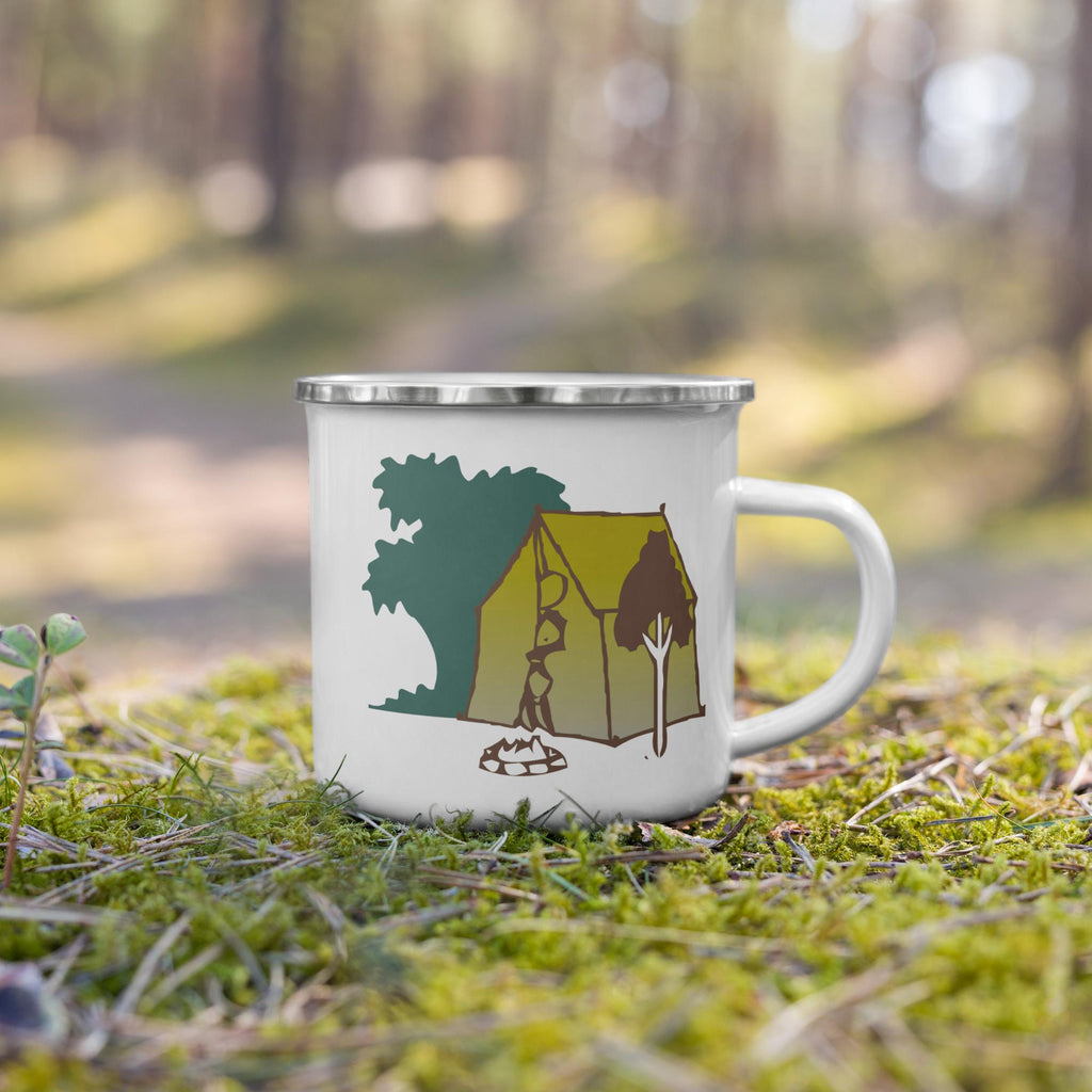 Camping Enamel Mug – 12 oz Outdoor Coffee Cup | Camper Gift