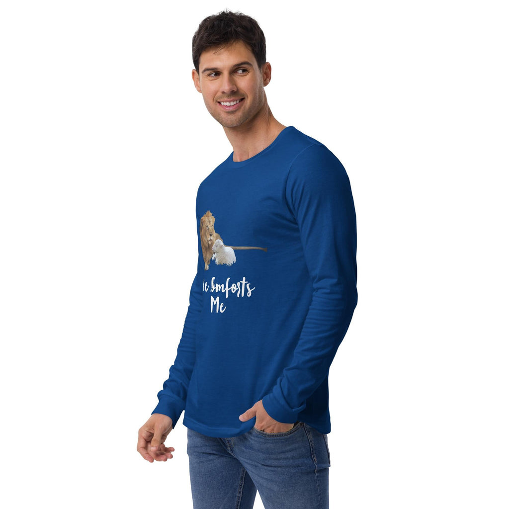 "He Comforts Me" Unisex Long Sleeve Tee | Christian Faith Gift