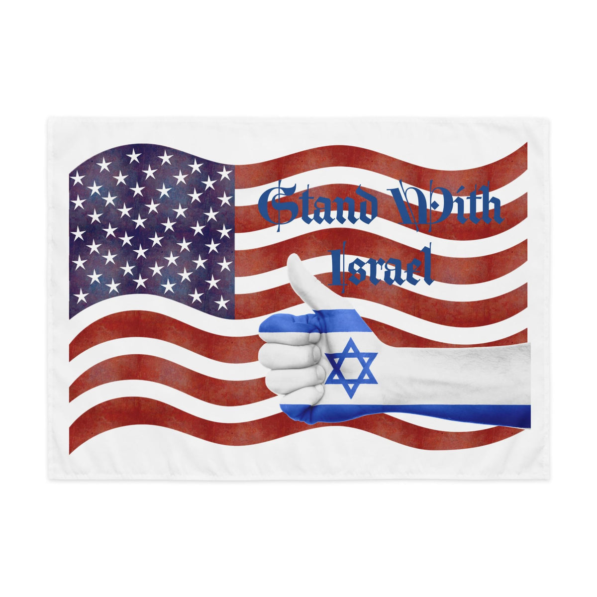 Stand With Israel Tapestry – American Flag & Star of David Wall Art | Patriotic Christian Gift