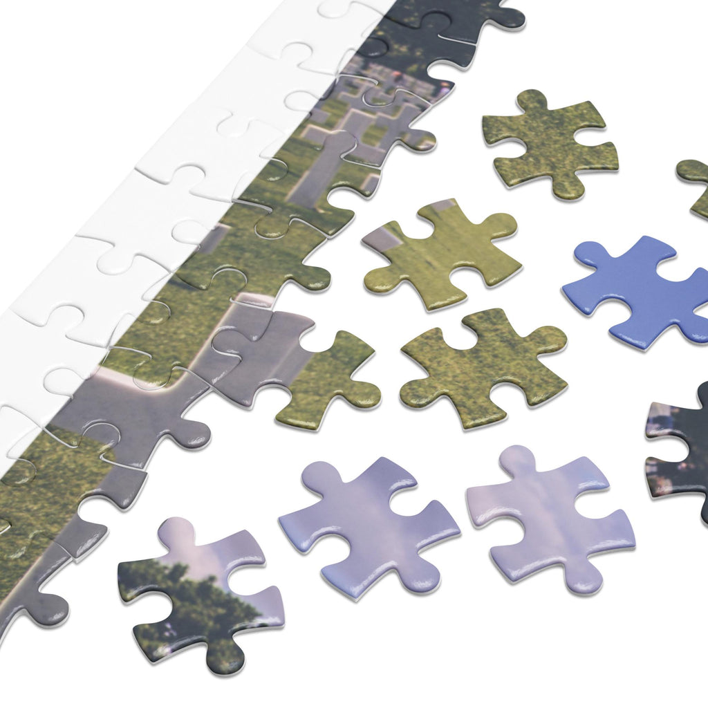 Military Cemetery Jigsaw Puzzle – 500 Pieces | Tin Box Patriotic Gift