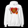 "I Love Country Music" Guitar & Banjo Unisex Hoodie | Country Music Gift
