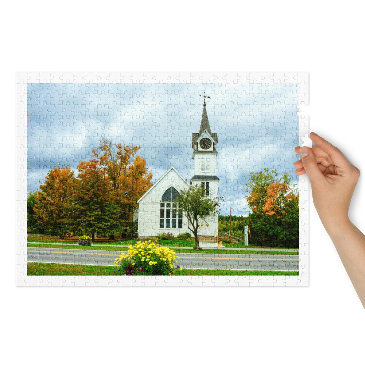 Church Landscape Jigsaw Puzzle – 500 Pieces | Tin Box Christian Gift