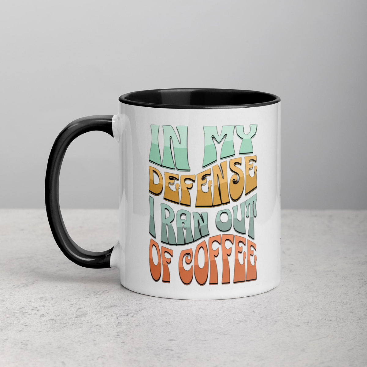 "Ran Out of Coffee" Funny Ceramic Mug – Black Interior, 11 oz