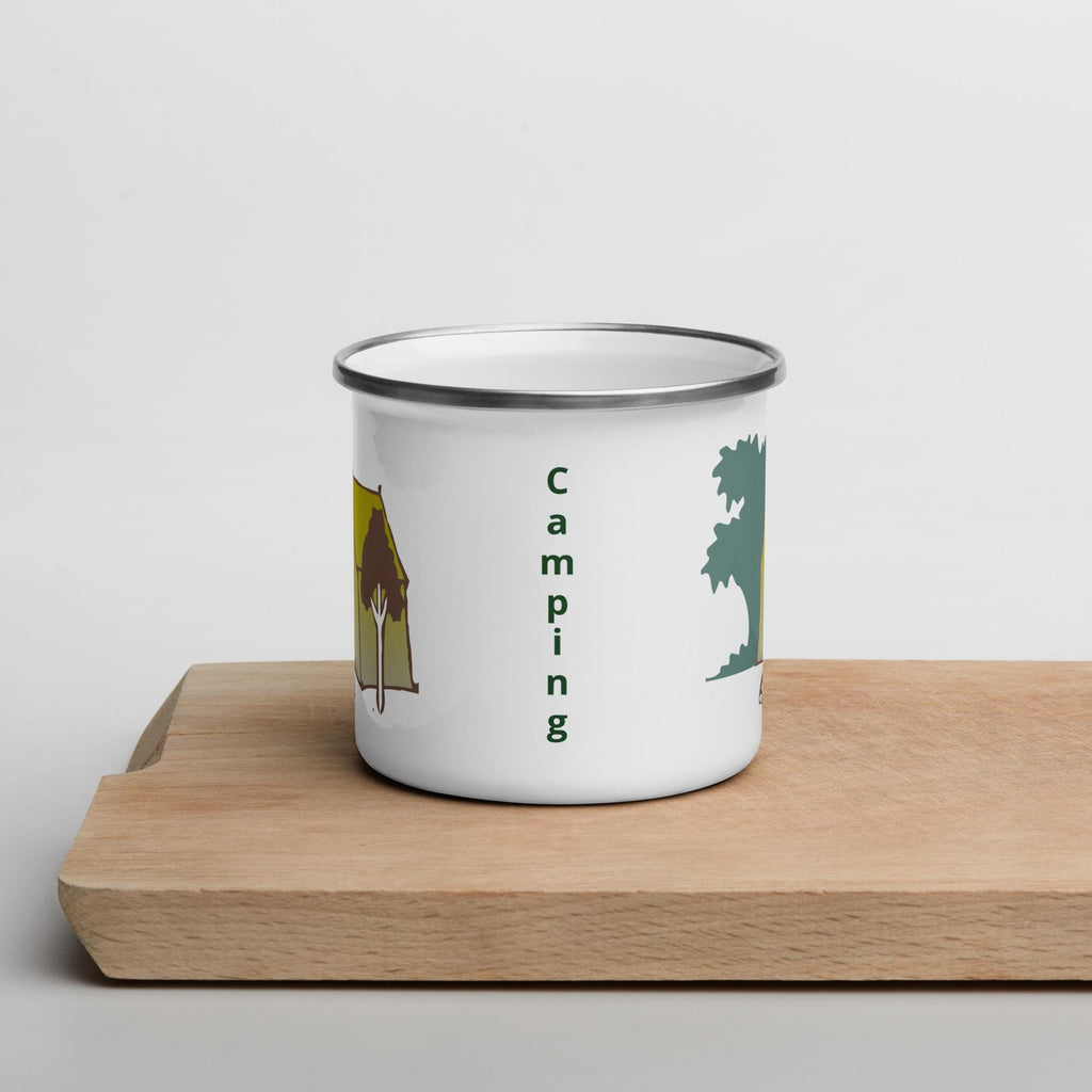 Camping Enamel Mug – 12 oz Outdoor Coffee Cup | Camper Gift