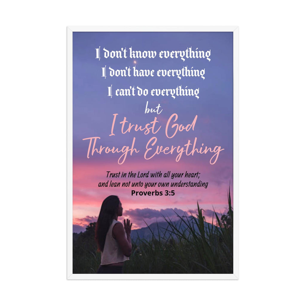 "Trust in the Lord" Proverbs 3:5 Framed Wall Art Poster | Christian Home Decor
