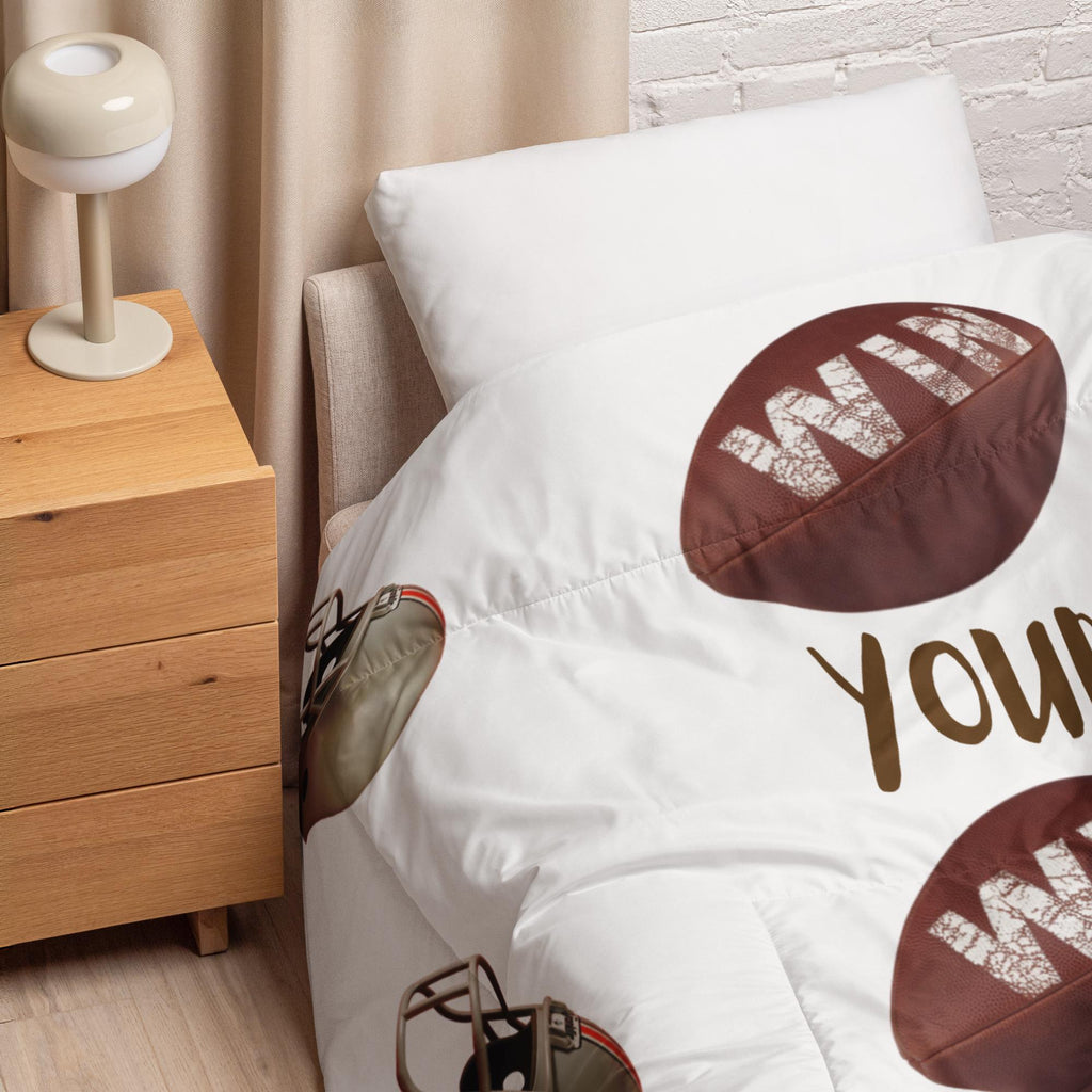 Good Luck Football Fan Twin Size Comforter – Sports Blanket Gift for Him