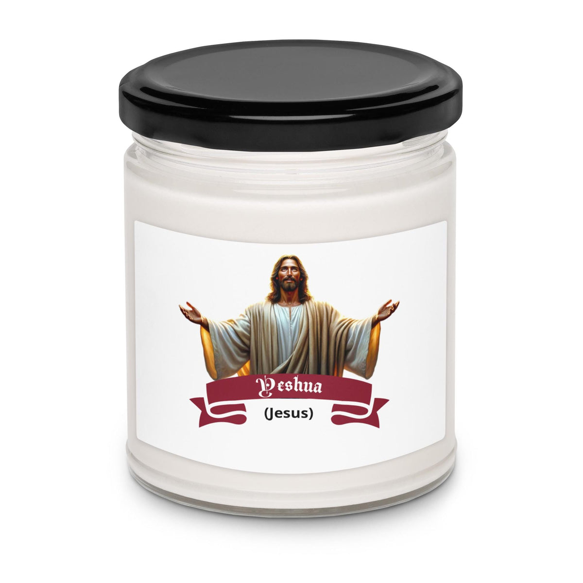 Yeshua (Jesus) Scented Soy Candle With Lid – 9 oz | Christian Gift