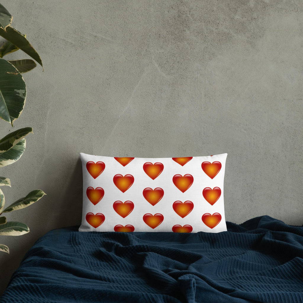 Heart Pattern Pillow: Linen Feel, Machine Washable