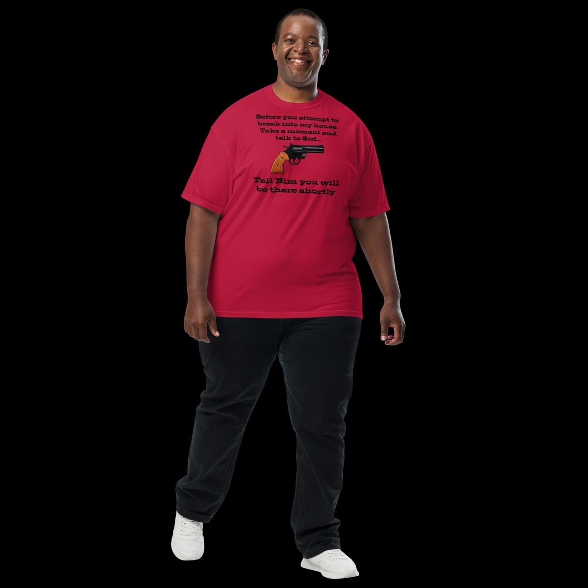 "Talking to God" Intruder Warning Heavyweight T-Shirt | Funny Christian Gift
