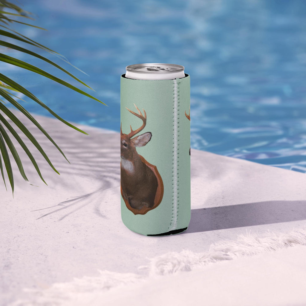 Deer Head Can Cooler – Neoprene Beverage Holder, Hunter Gift