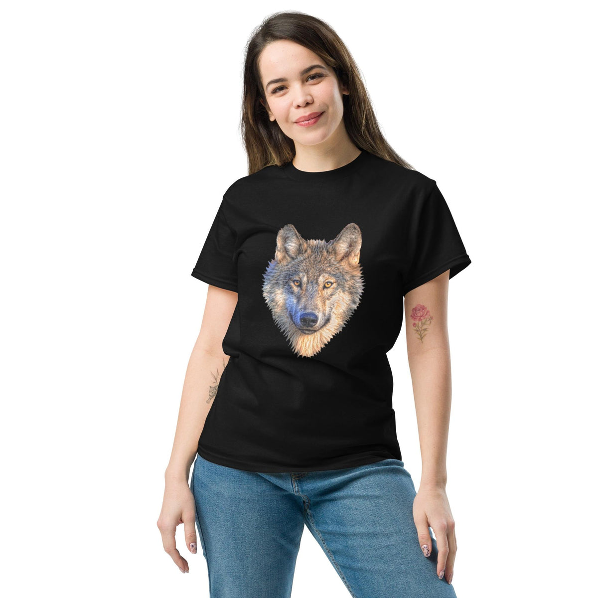 Wolf Design Black Unisex T-Shirt | Outdoor & Wildlife Lover Gift