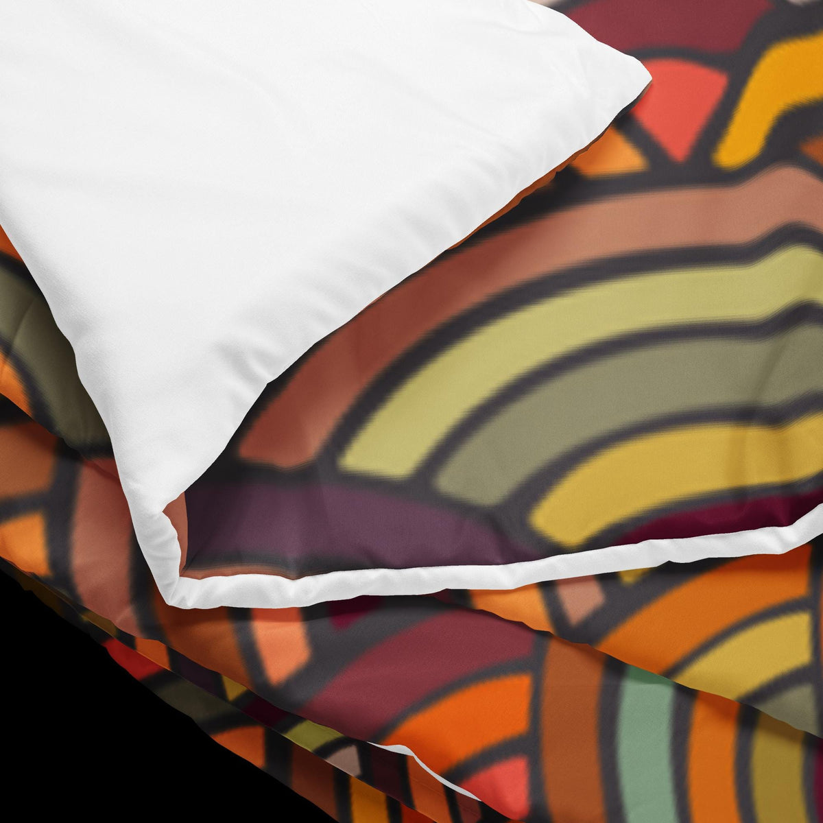 Rainbow Waves Comforter – King & Queen Size | Colorful Soft Bedding Gift