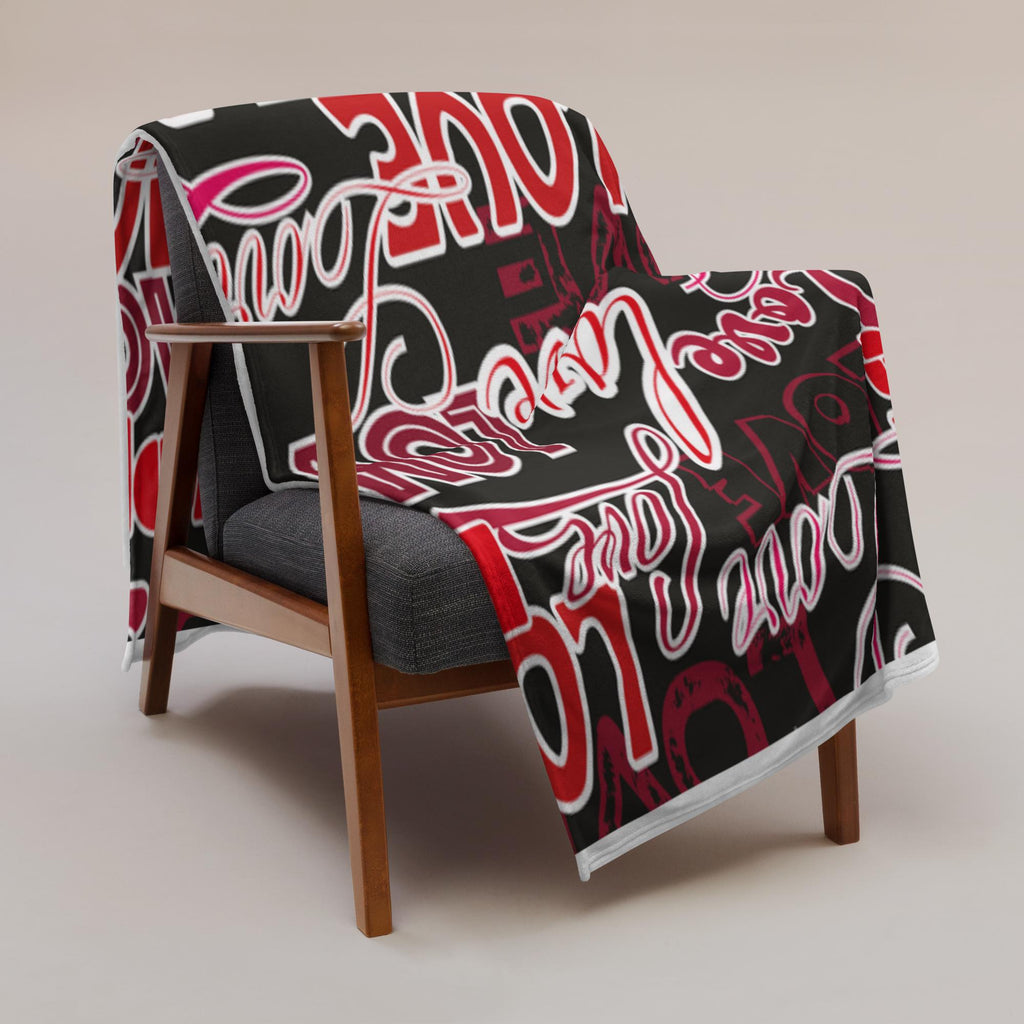 All-Over Love Design Throw Blanket – 60×80" | Gift for Couples & Love Lovers