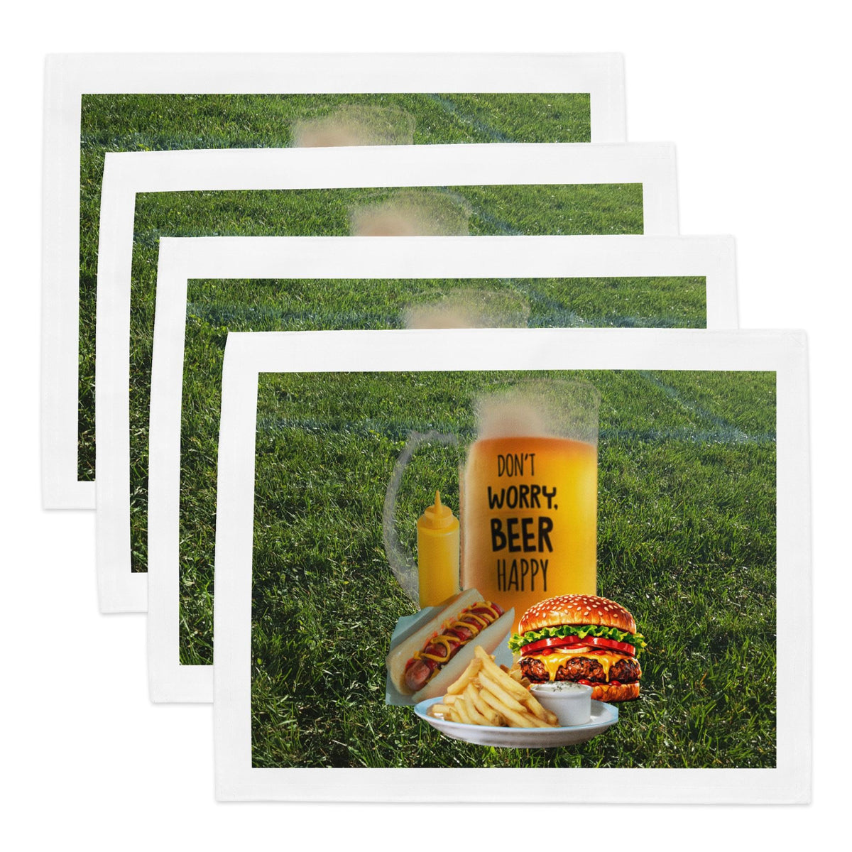 Outdoor Grilling Placemat Set of 4 | BBQ & Grilling Gift for Cooks