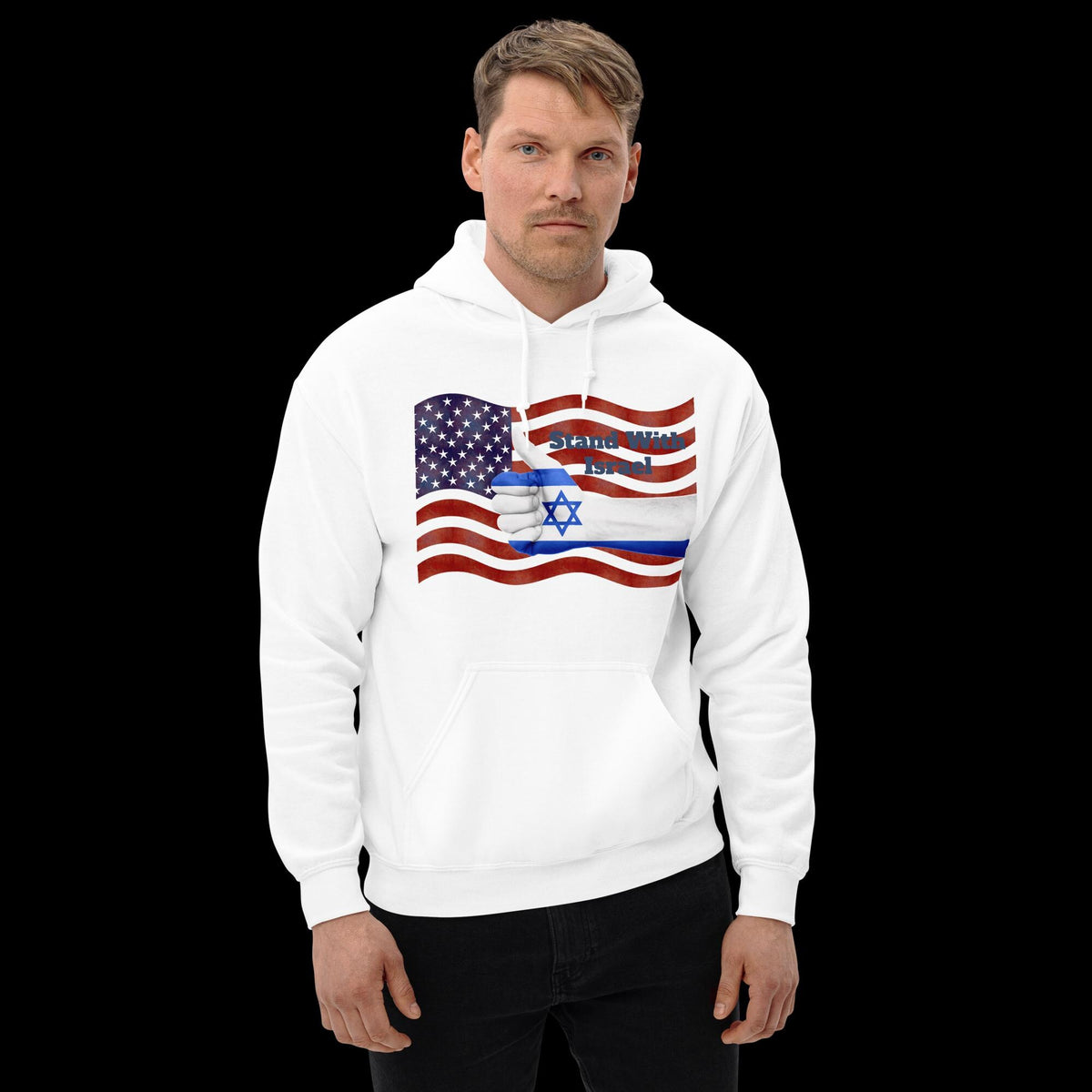 Stand With Israel American Flag & Star of David Unisex Hoodie | Patriotic Christian Gift