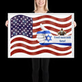 American Flag & Israel Framed Poster – 24×36" | Stand With Israel Wall Art