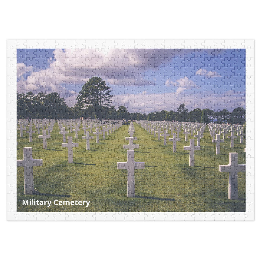Military Cemetery Jigsaw Puzzle – 500 Pieces | Tin Box Patriotic Gift