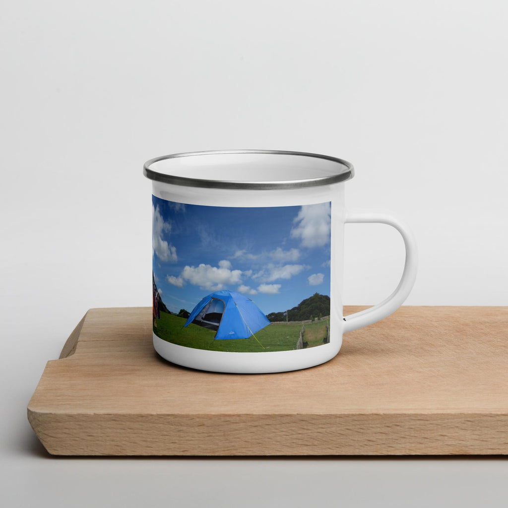 RV & Tent Campfire Enamel Mug – 12 oz | Camping Gift