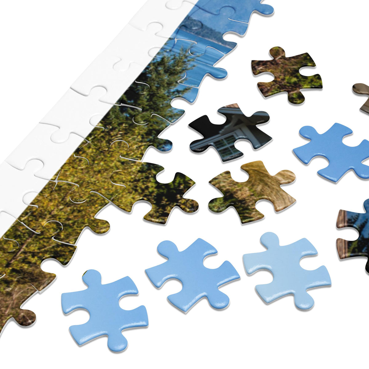 Coastal House Landscape Jigsaw Puzzle – 500 Pieces | Tin Box Gift