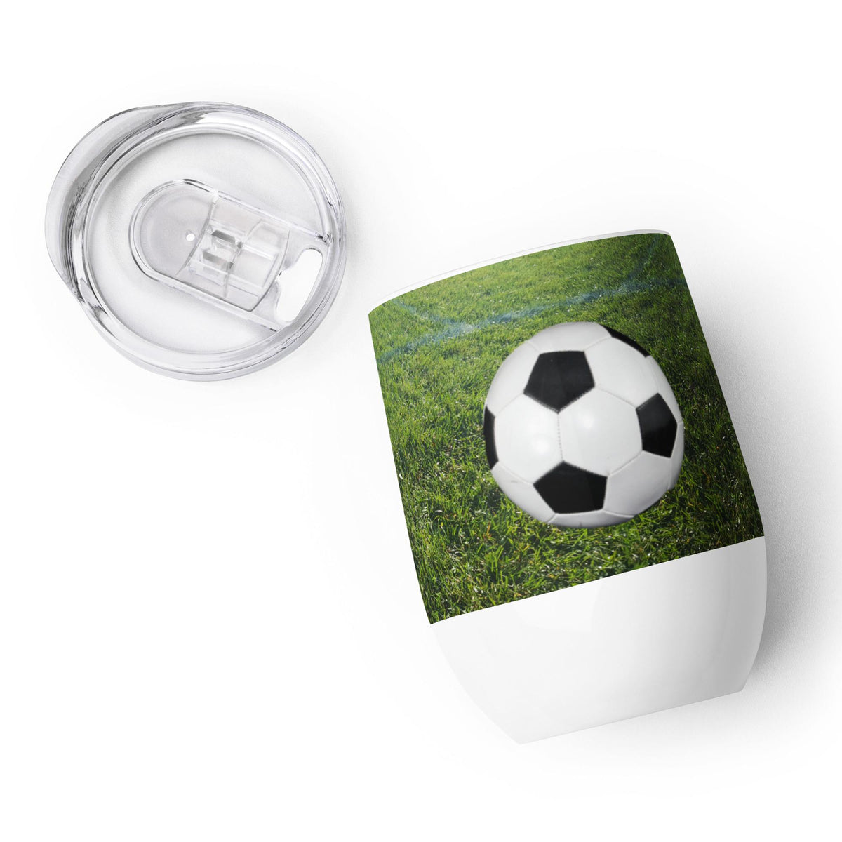 Soccer Balls Wine Tumbler – 12 oz | Soccer Lover Gift