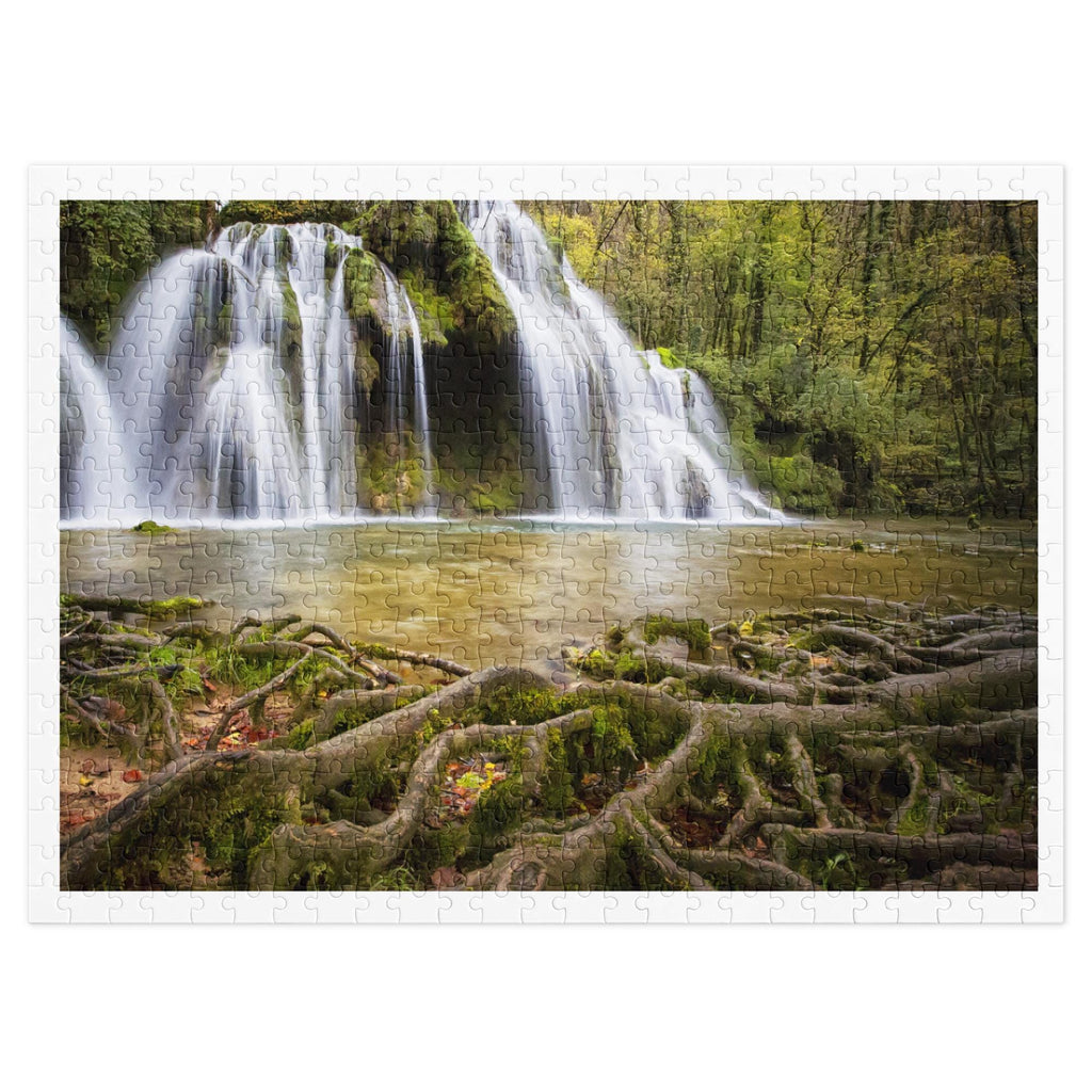 500 Piece Jigsaw Puzzle – Waterfall Landscape Scene in Tin Box