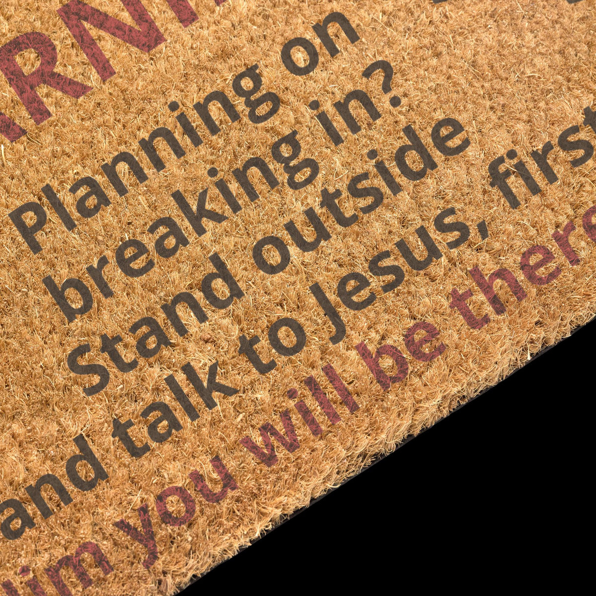 "Warning to Criminals" Coir Doormat – 24×16" | Funny Home Security Gift