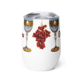Grapes & Wine Glasses Stainless Steel Wine Tumbler – 12 oz Gift