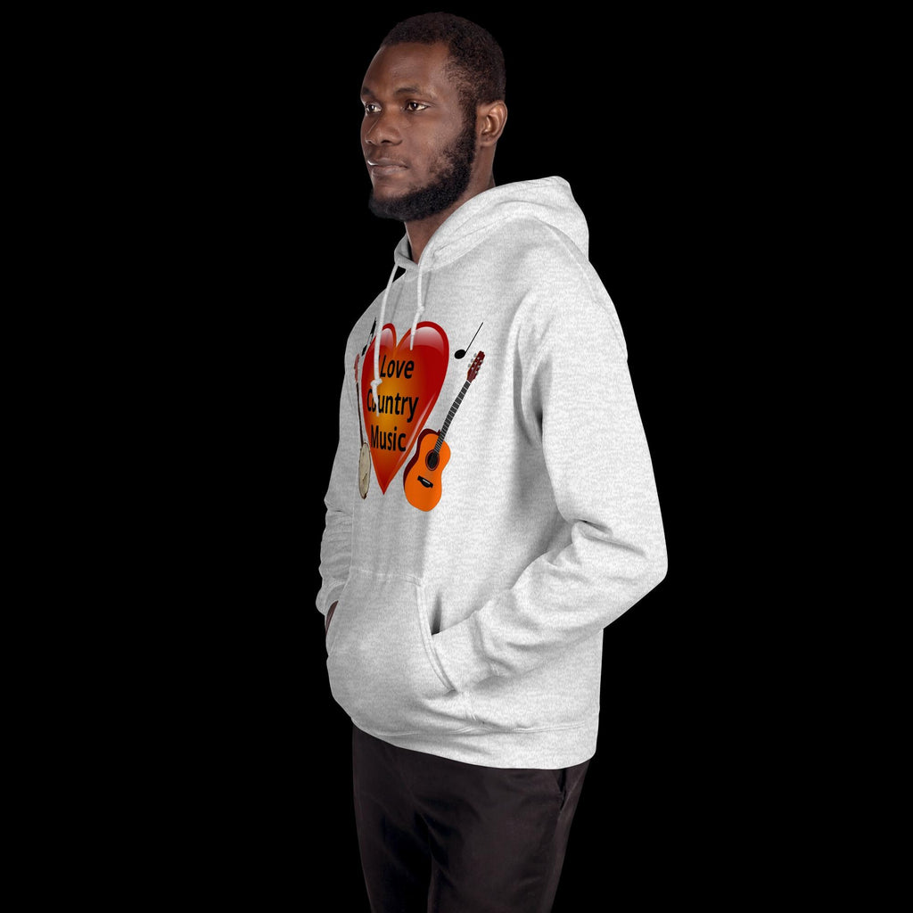 "I Love Country Music" Guitar & Banjo Unisex Hoodie | Country Music Gift