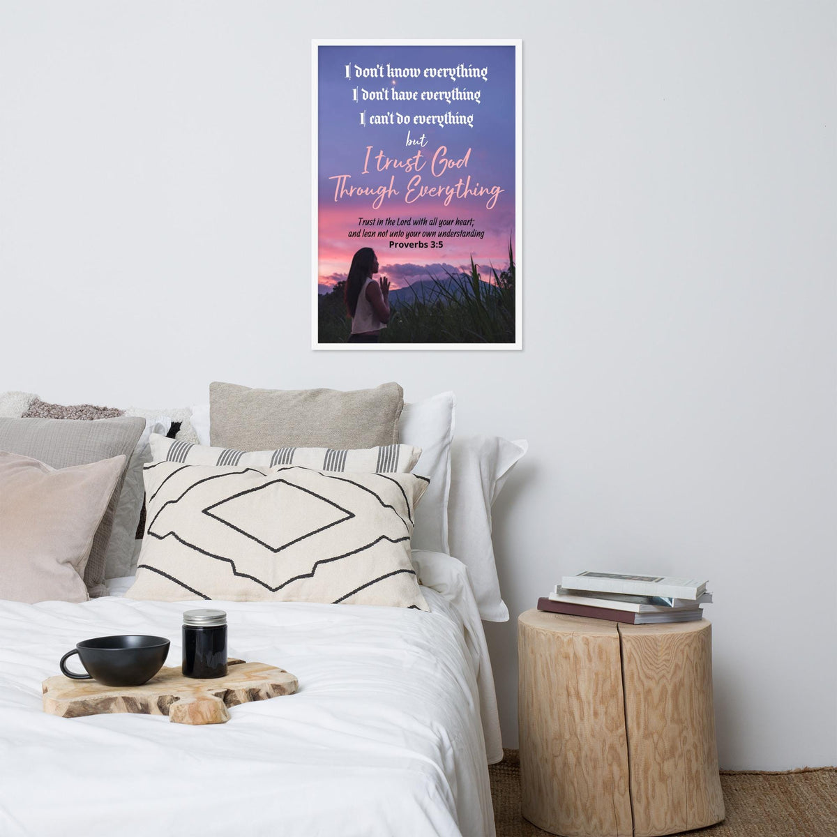 "Trust in the Lord" Proverbs 3:5 Framed Wall Art Poster | Christian Home Decor