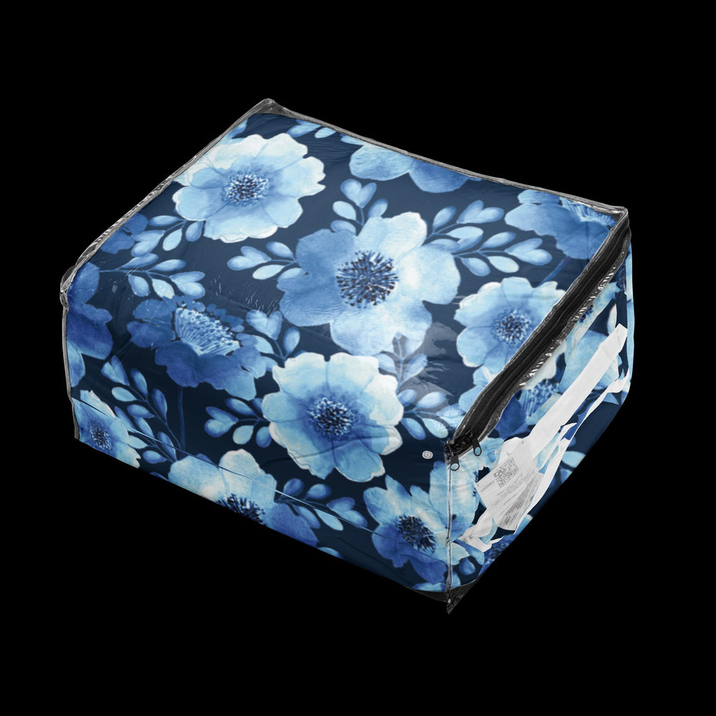 All-Over Blue Floral With Blue Background Design Comforter, King, Queen, Full, or Twin