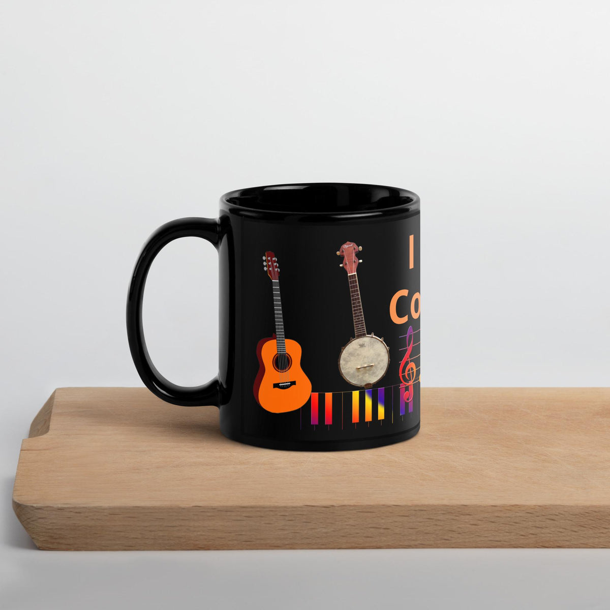 "I Love Country Music" Black Glossy Mug – 11 oz | Country Music Gift