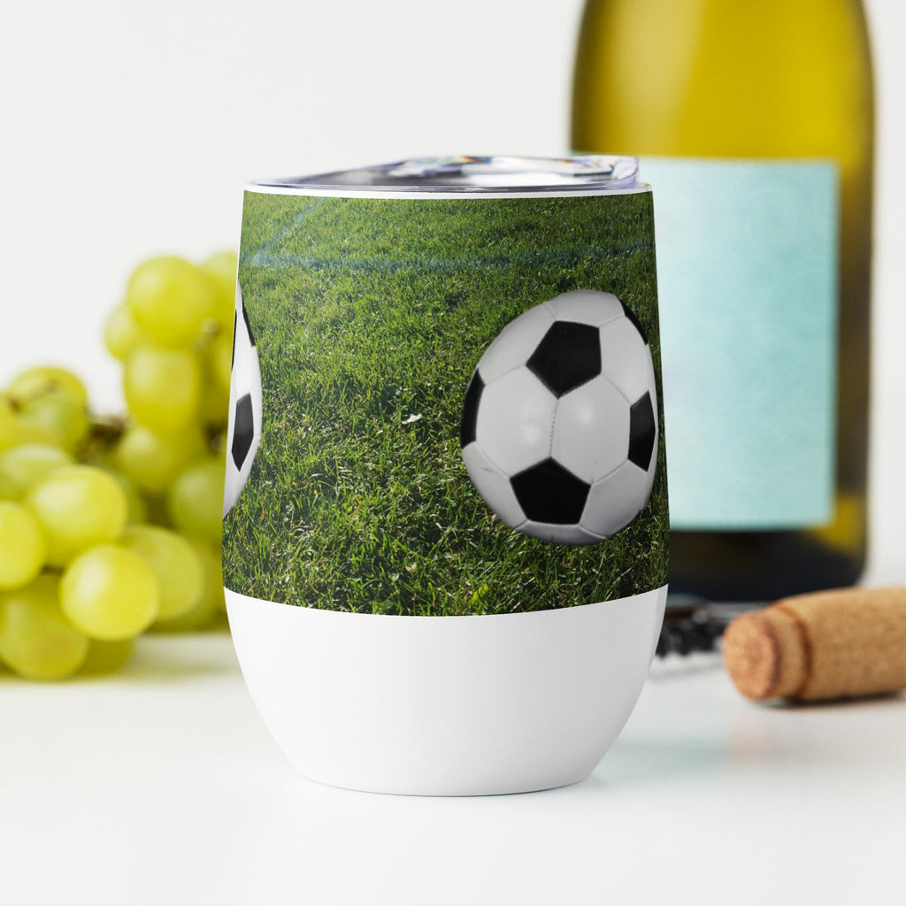 Soccer Balls Wine Tumbler – 12 oz | Soccer Lover Gift