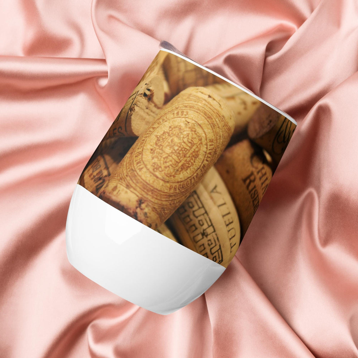 Cork Design Stainless Steel Wine Tumbler – 12 oz Insulated Party Cup
