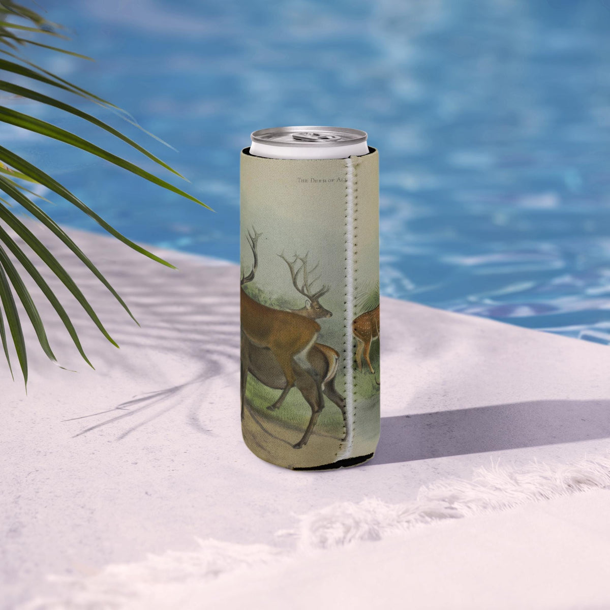 Deer and Elk Grazing Can Cooler – Neoprene, Hunter & Wildlife Gift