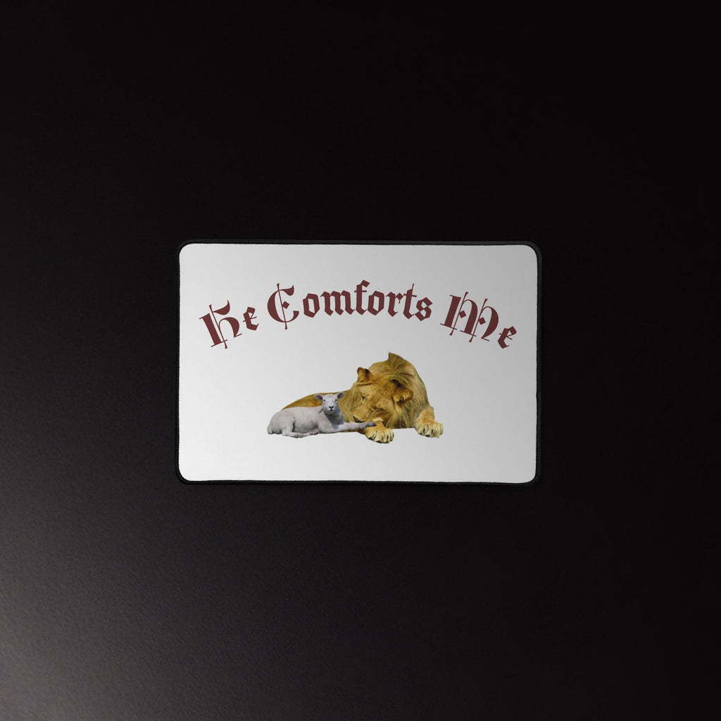 Lion & Lamb Desk Mat – Christian Office Decor | Religious Gift