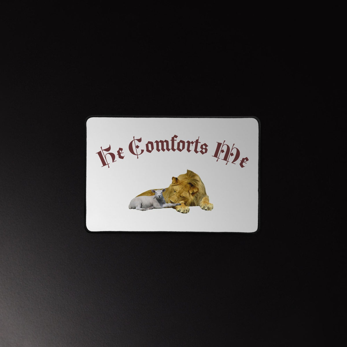 Lion & Lamb Desk Mat – Christian Office Decor | Religious Gift