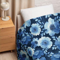 All-Over Blue Floral With Blue Background Design Comforter, King, Queen, Full, or Twin