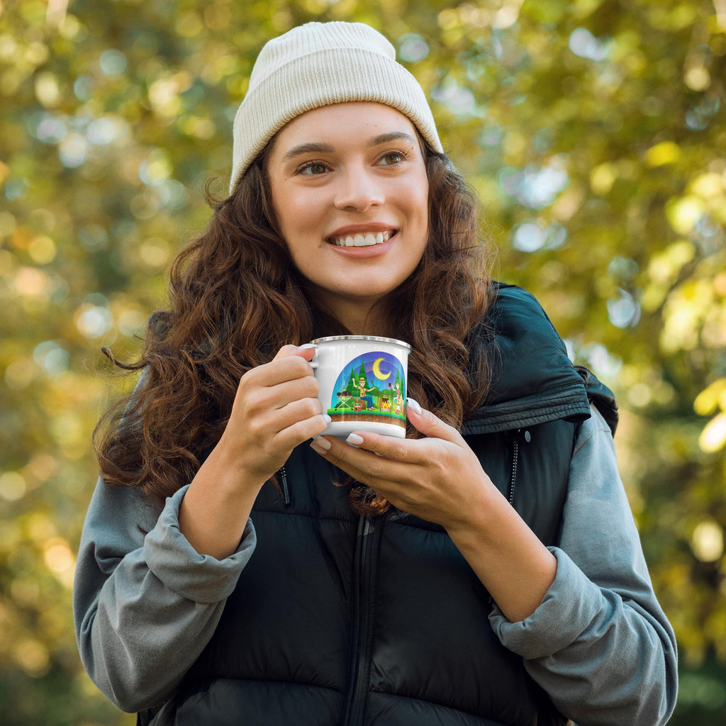 Outdoor Enamel Mug – 12 oz | Camping, Fishing & Hunting Gift