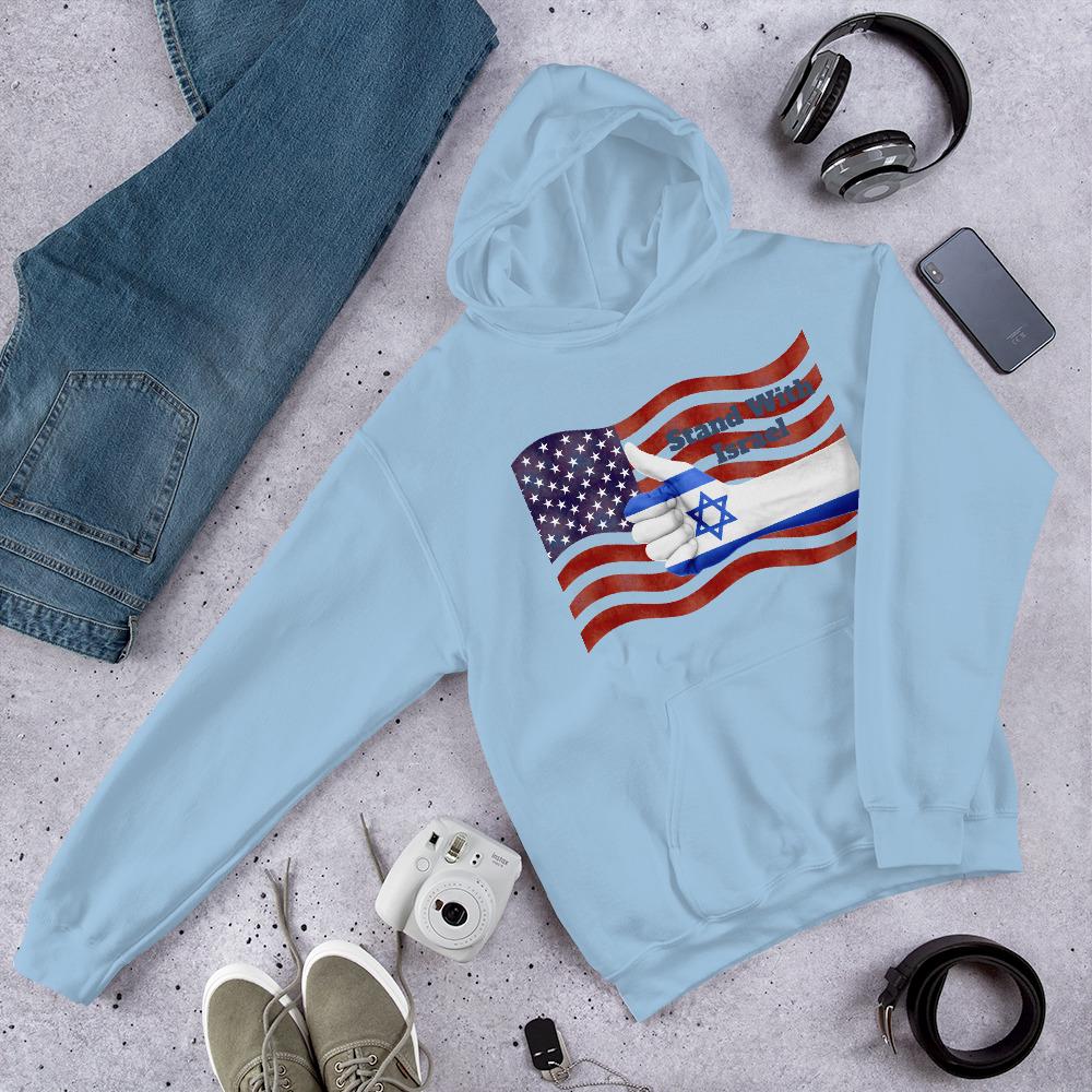 Stand With Israel American Flag & Star of David Unisex Hoodie | Patriotic Christian Gift