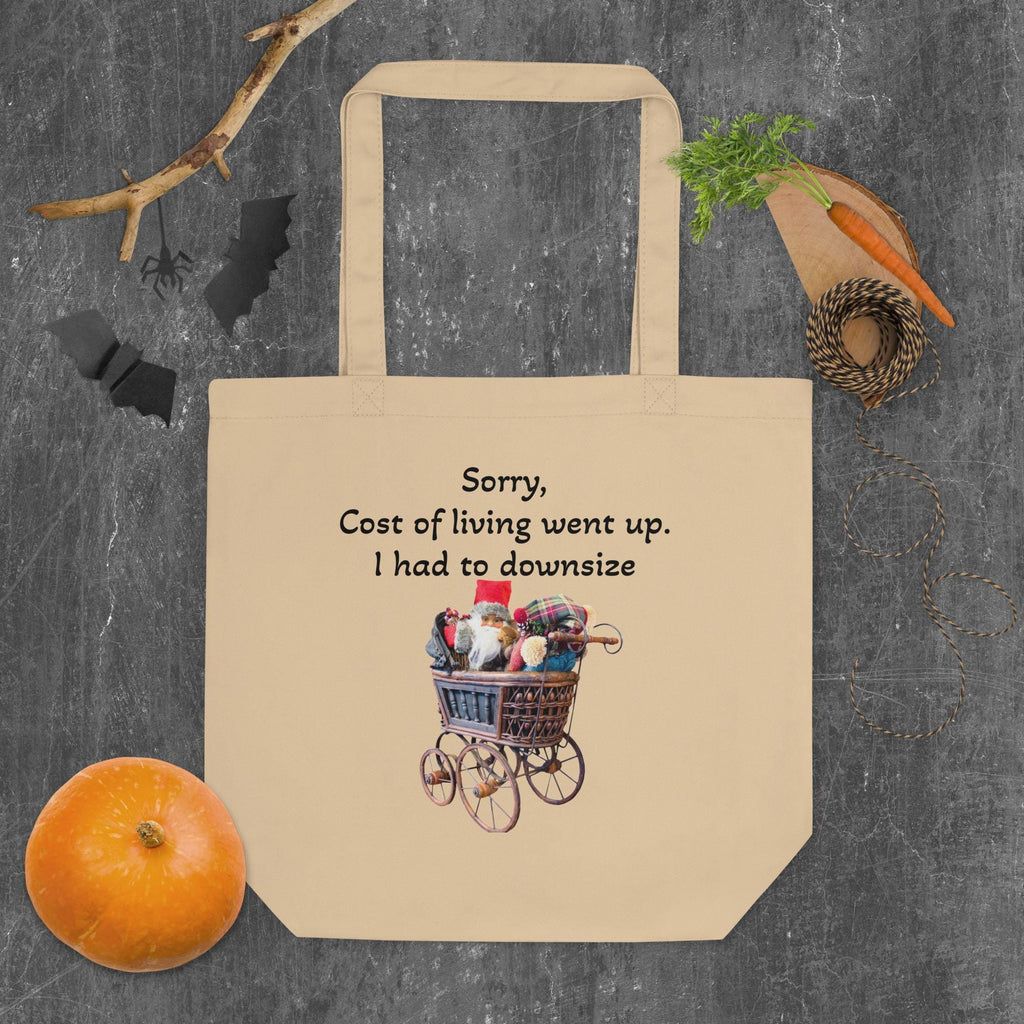 Santa Downsizing Organic Cotton Tote Bag | Funny Christmas Gift