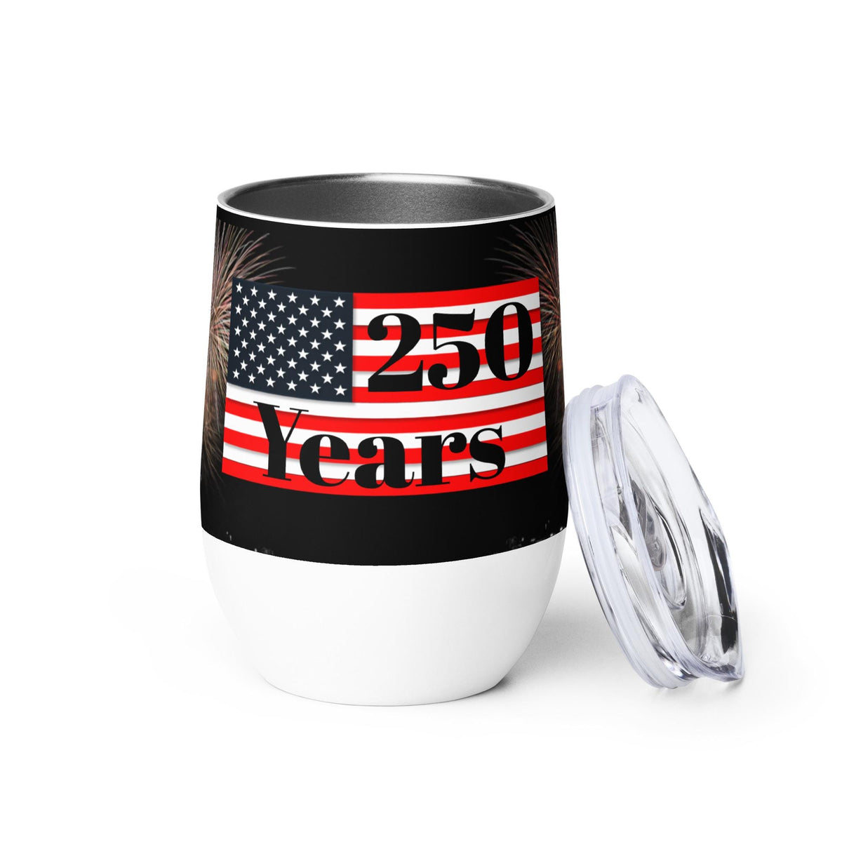 America 250 Years Wine Tumbler – 12 oz Stainless Steel | Patriotic Party Gift