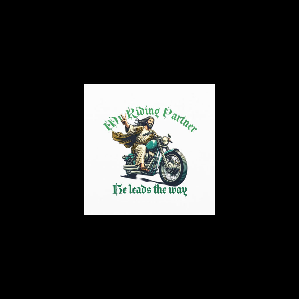 Jesus Riding Motorcycle Car Magnet – Christian Biker Gift