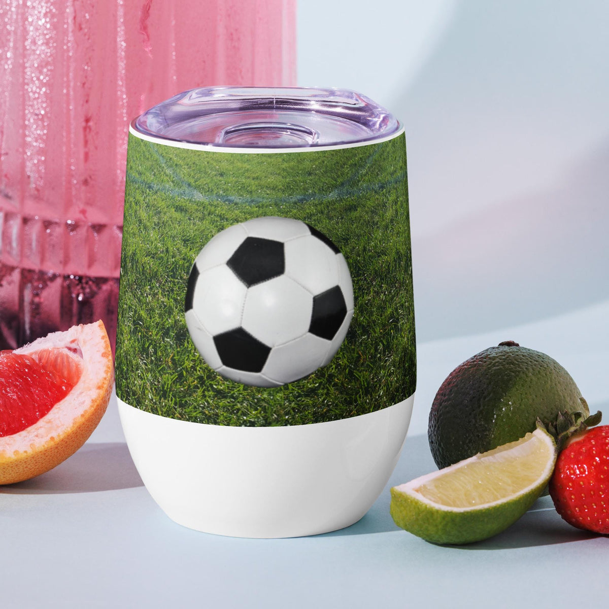 Soccer Balls Wine Tumbler – 12 oz | Soccer Lover Gift